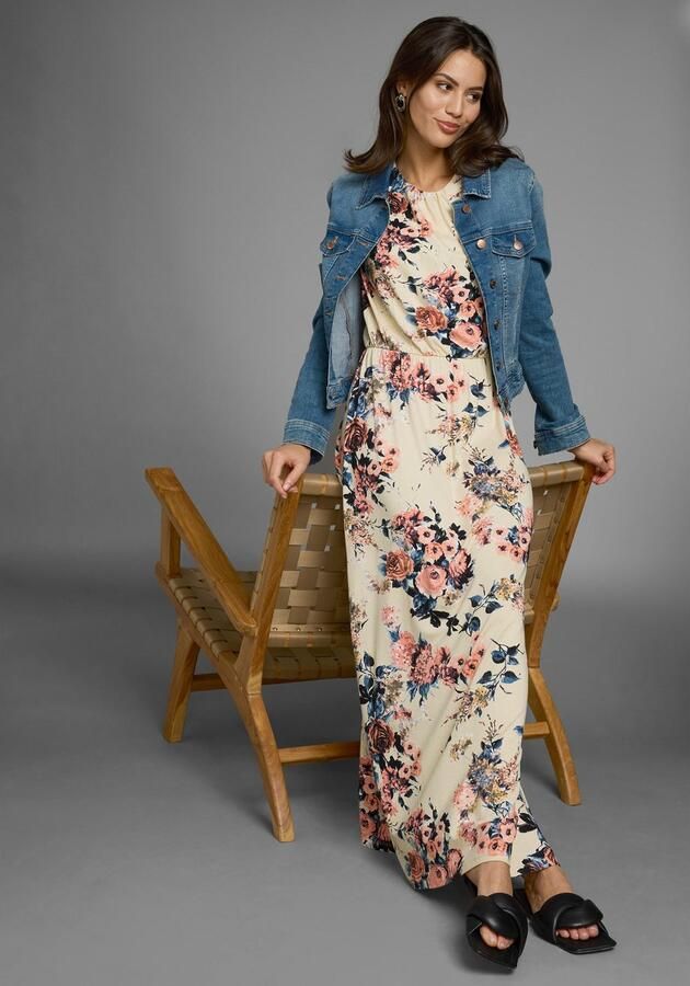 Laura Scott Zomerjurk met hoge ronde hals aan de voorkant en diepe hals aan de achterkant maxijurk - Foto 4