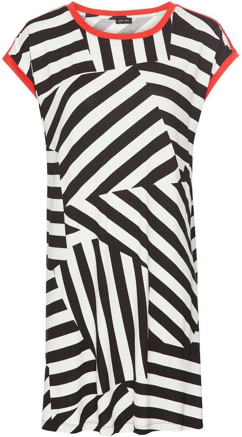 Laura Scott Zomerjurk met strepenpatroon & contrast jerseyjurk - Foto 5