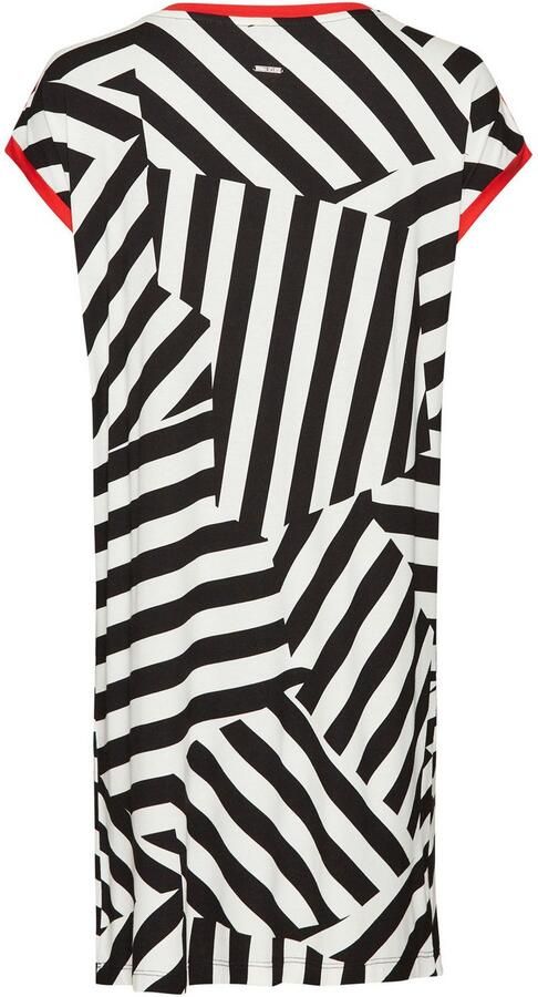 Laura Scott Zomerjurk met strepenpatroon & contrast jerseyjurk - Foto 6