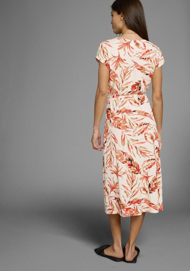 Laura Scott Zomerjurk met tropische allover print en bindband in de taille - Foto 7