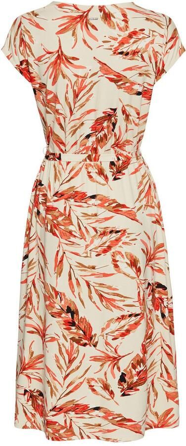 Laura Scott Zomerjurk met tropische allover print en bindband in de taille - Foto 6