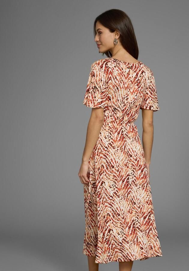 Laura Scott Zomerjurk opvallende tailleband met striksluiting midijurk - Foto 4