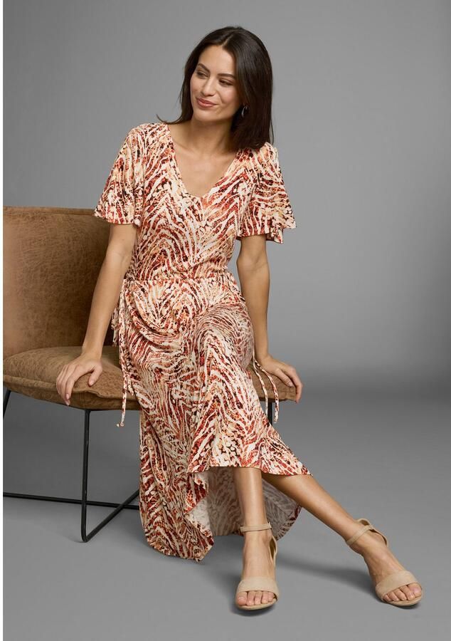 Laura Scott Zomerjurk opvallende tailleband met striksluiting midijurk - Foto 2