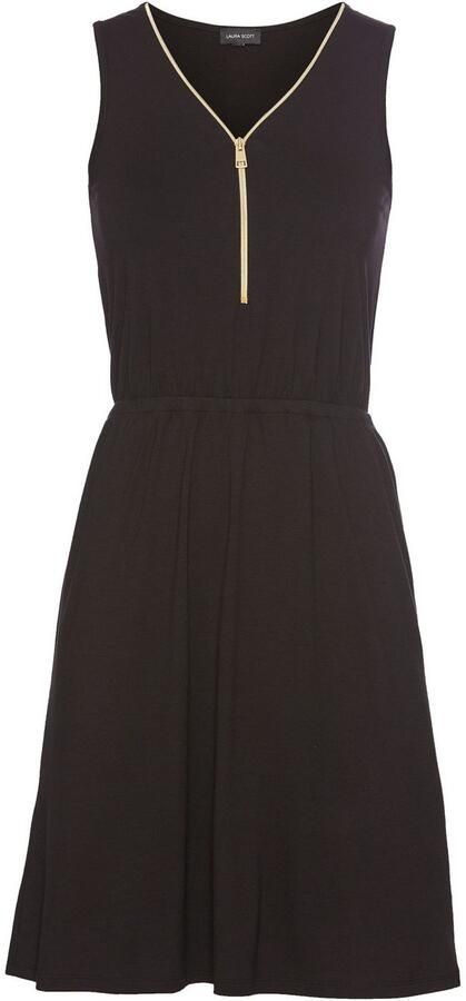 Laura Scott Zomerjurk V-hals met glanzende ritssluiting - Foto 6