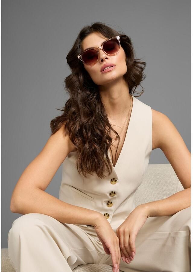 Laura Scott Zonnebril met transparante rand & goudkleurige detail nieuw