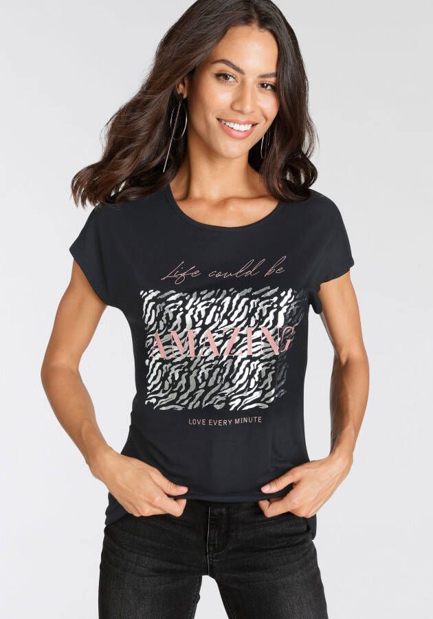 Laura Scott T-shirt met modieuze folieprint