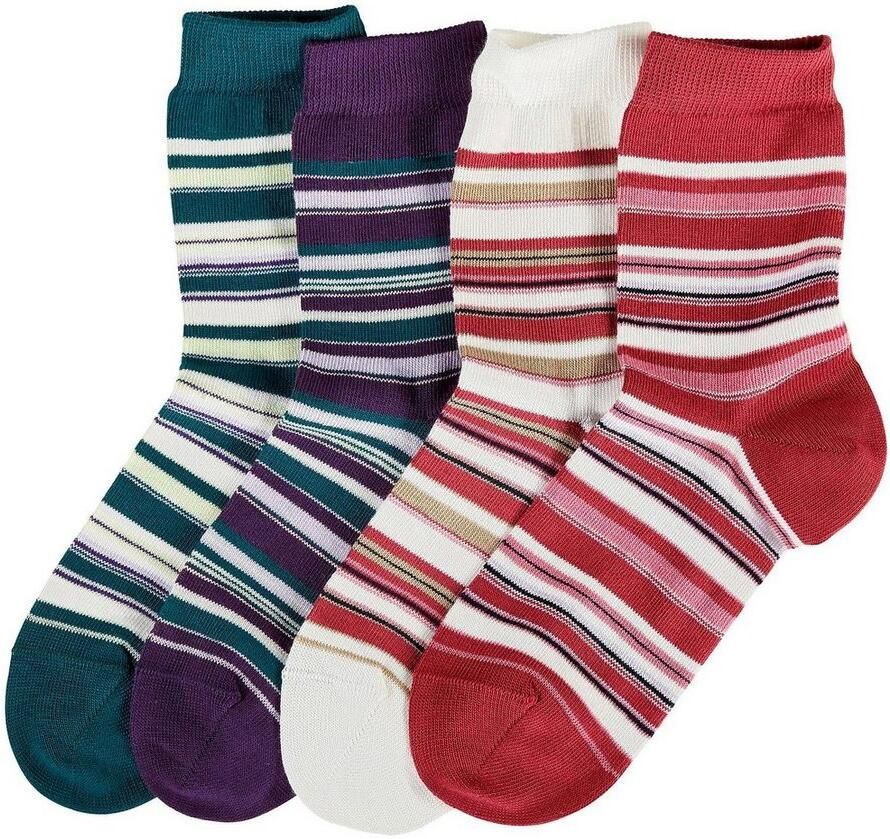 Lavana Sokken met streepdessin (set 4 paar)