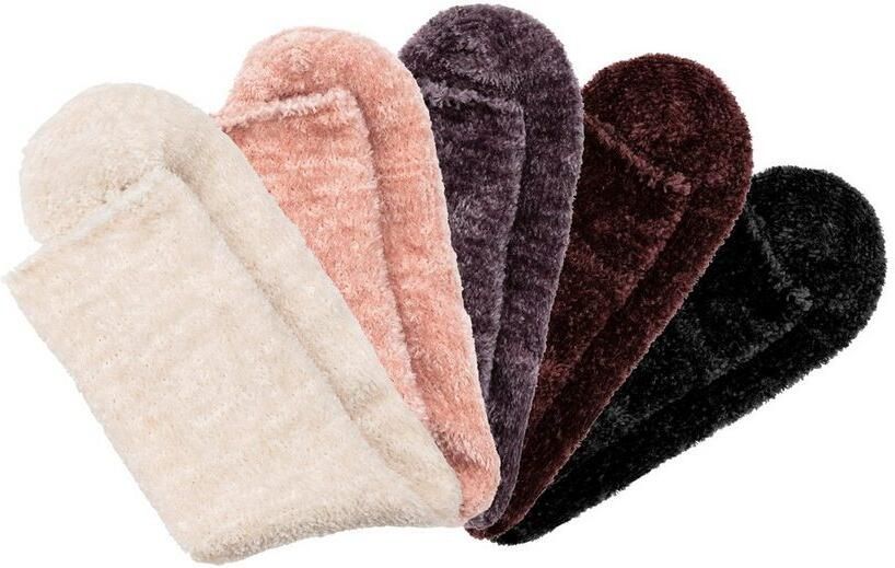 Lavana Wellness-sokken Bedsokken Bed sokken van zacht licht glanzend chenille garen (set 5 paar) - Foto 8