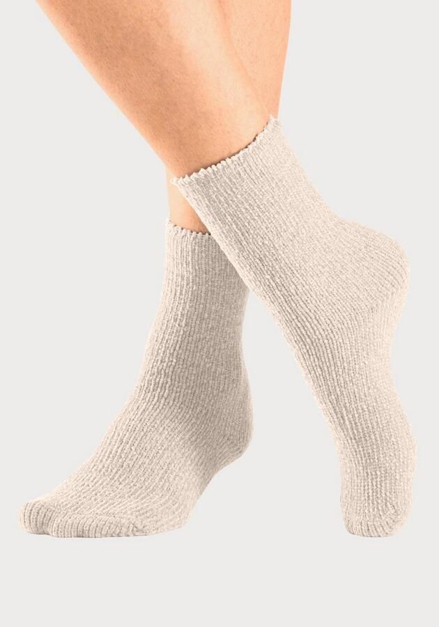 Lavana Wellness-sokken Bedsokken Bed sokken van zacht licht glanzend chenille garen (set 5 paar) - Foto 4