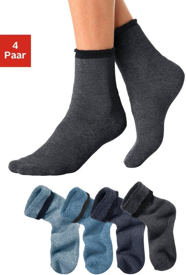 Lavana Wellness-sokken met frottébinnenkant (set 4 paar) - Foto 6