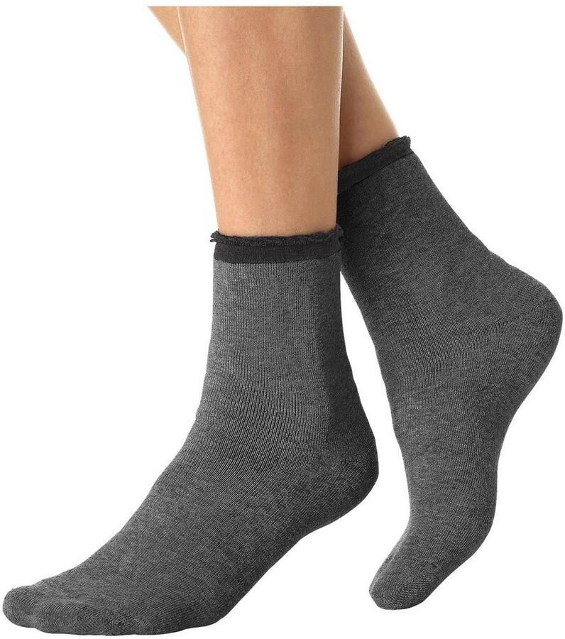 Lavana Wellness-sokken met frottébinnenkant (set 4 paar)