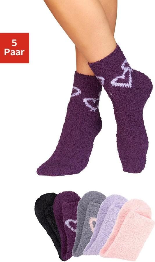 Lavana Wellness-sokken met harten bij de band (set 5 paar) - Foto 7