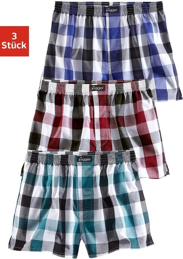 Le jogger Geweven boxershort gekleurd geruit (set 3 stuks) - Foto 4