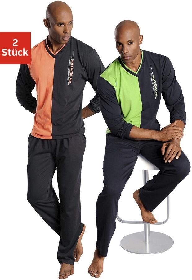 Le jogger Pyjama in lang model (4-delig Set van 2) - Foto 2