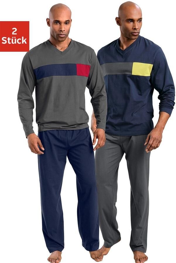 Le jogger Pyjama met colourblock-inzetten (4-delig Set van 2) - Foto 2