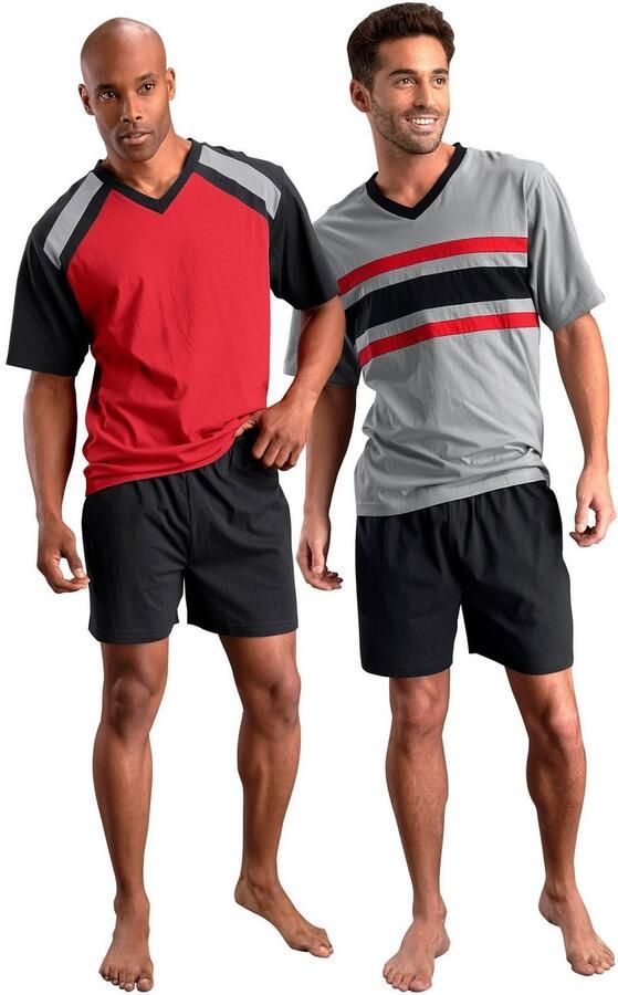 Le jogger Pyjama met contrasterende inzetten (4-delig Set van 2)