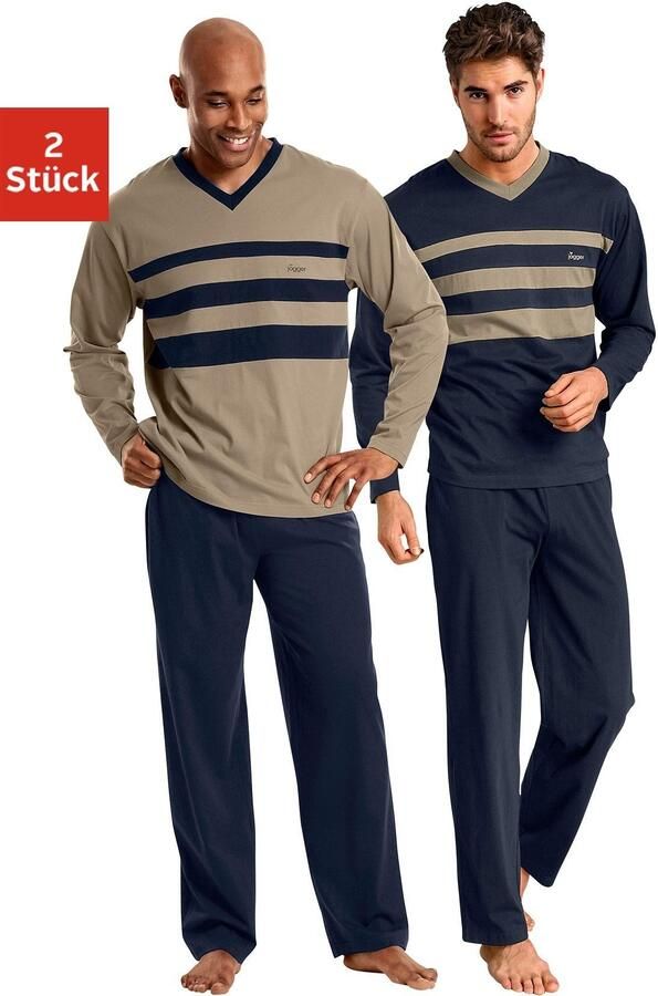 Le jogger Pyjama met contrasterende inzetten aan de voorkant (4-delig Set van 2) - Foto 3