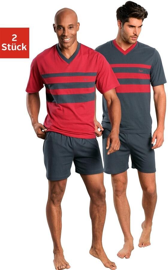 Le jogger Pyjama met contrastkleurige inzetten voor (4-delig Set van 2) - Foto 2