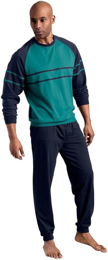 Le jogger Pyjama voor heren in dubbelpak in een lang model met opgestikte strepen (4-delig Set van 2) - Foto 2