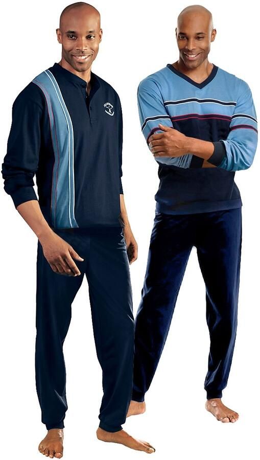 Le jogger Pyjama voor heren in lange vorm (4-delig Set van 2)