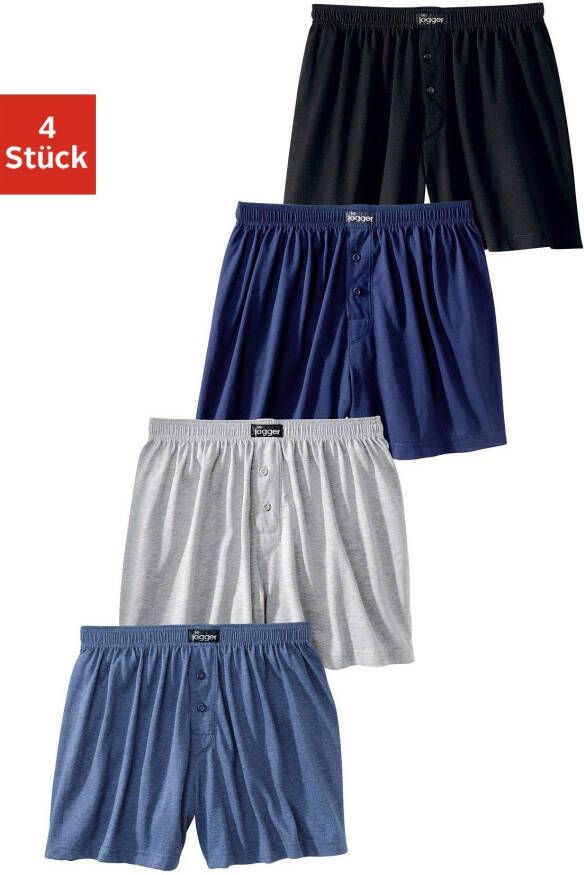Le jogger Wijde boxershort in prettig zachte katoenkwaliteit (set 4 stuks)