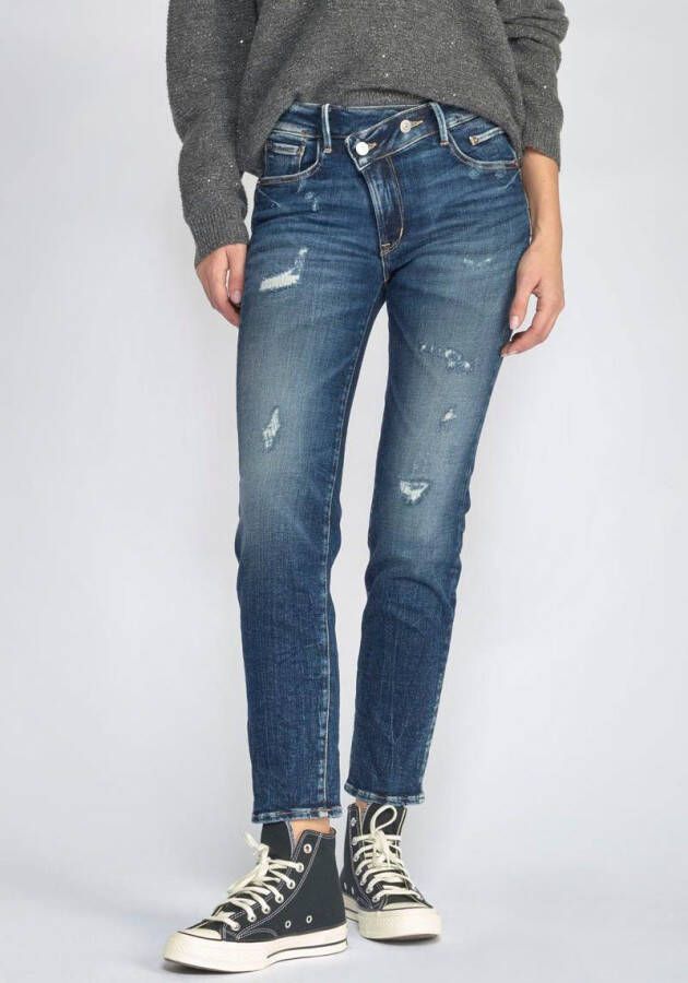 Le Temps Des Cerises Slim fit jeans PULP HIGH C16 7 8 met asymmetrische ritssluiting