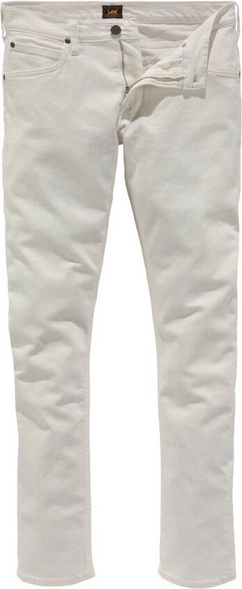 Lee Witte effen jeans met ritssluiting en knoopsluiting White Heren
