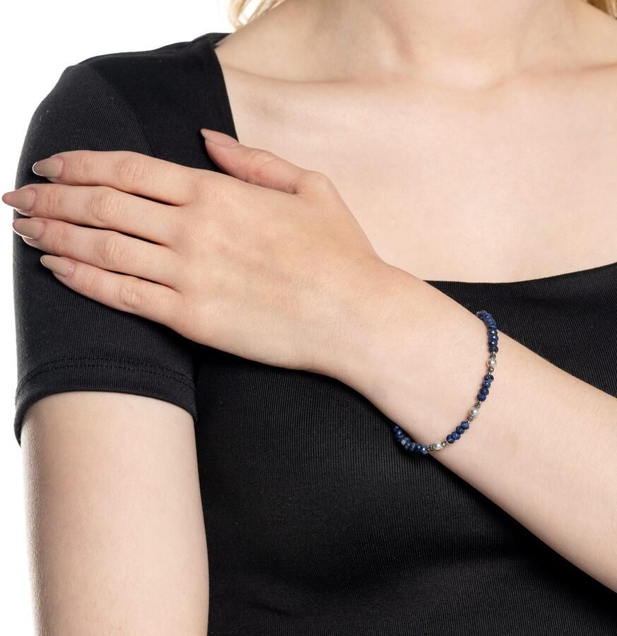 LEONARDO Armband Anjana 024312 met sodaliet met glasparel parel (geïmiteerd)