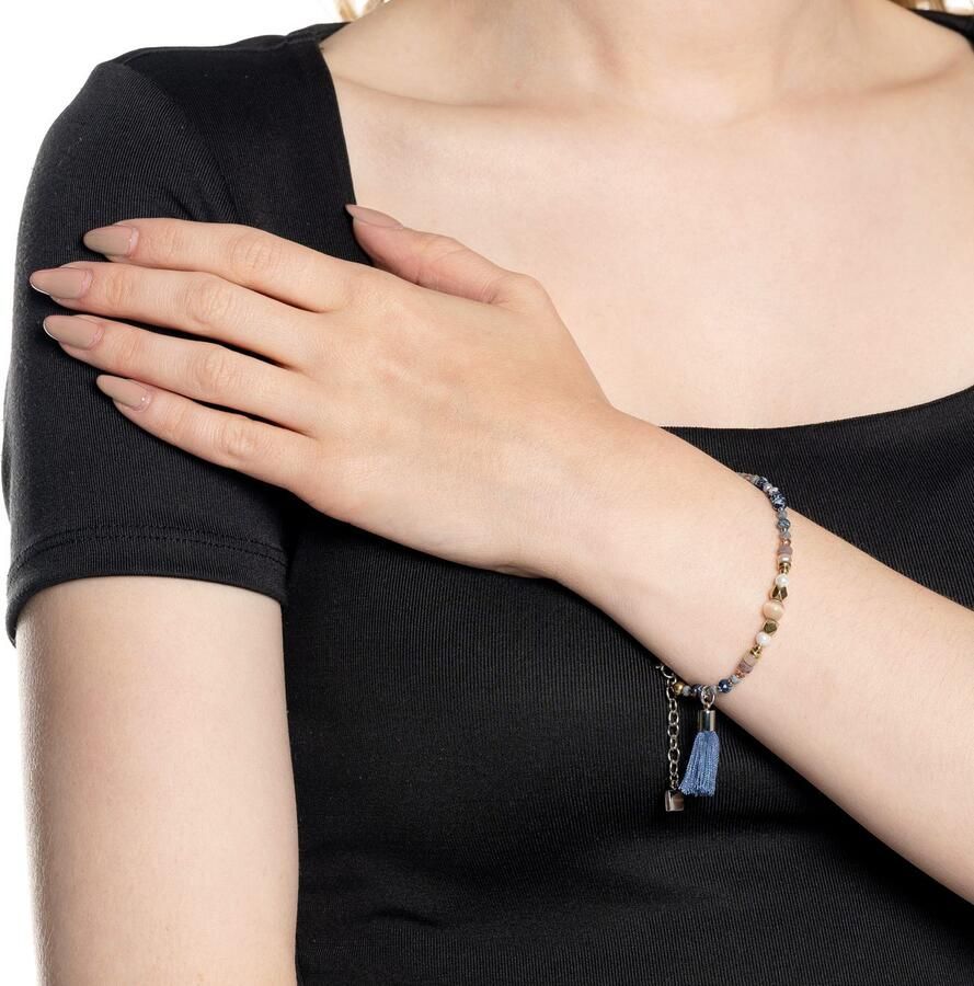 LEONARDO Armband Babsi 024314 met sodaliet met glasparel parelmoer parel (geïmiteerd)