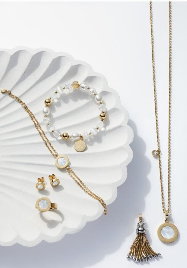 LEONARDO Edelstalen armband Gold Hope met cat's eye glazen parel (geïmiteerd) - Foto 2