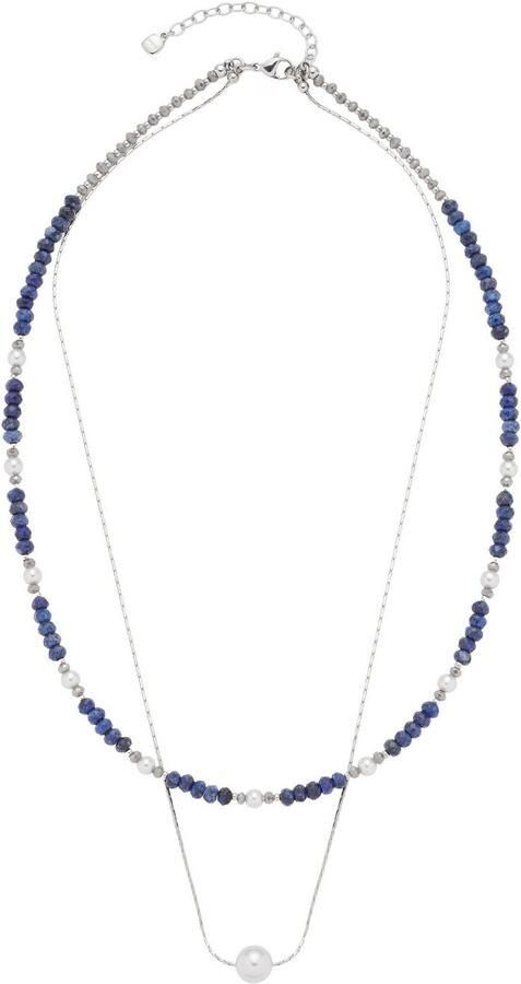 LEONARDO Ketting met hanger Halsketting Anjana 024311 met sodaliet met glasparel parel (geïmiteerd) - Foto 2