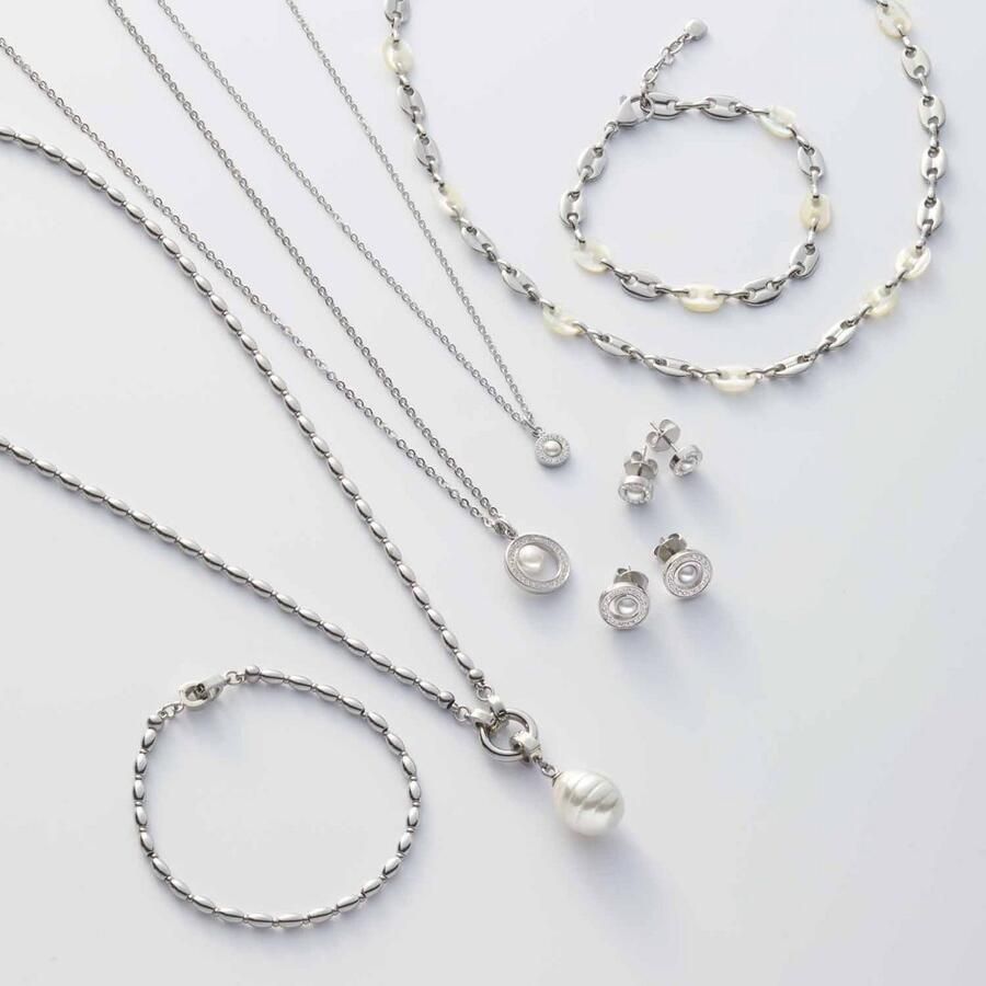 LEONARDO Ketting met hanger Halsketting Anouka 023532 met zirkonia (synth.) met parel (geïmiteerd) - Foto 3