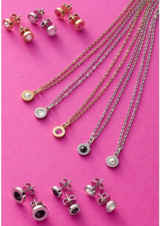 LEONARDO Oorstekers Oorbel Isa 023347 023349 met glassteen of parel (geïmiteerd) en zirkonia (synth.) - Foto 2