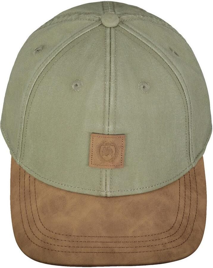 Lerros Baseball pet basecap van canvas met kunstlederen klep