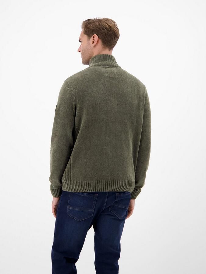 Lerros Gebreide trui Chenille-pullover met Troyer-kraag