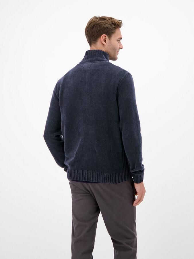 Lerros Gebreide trui Chenille-pullover met Troyer-kraag