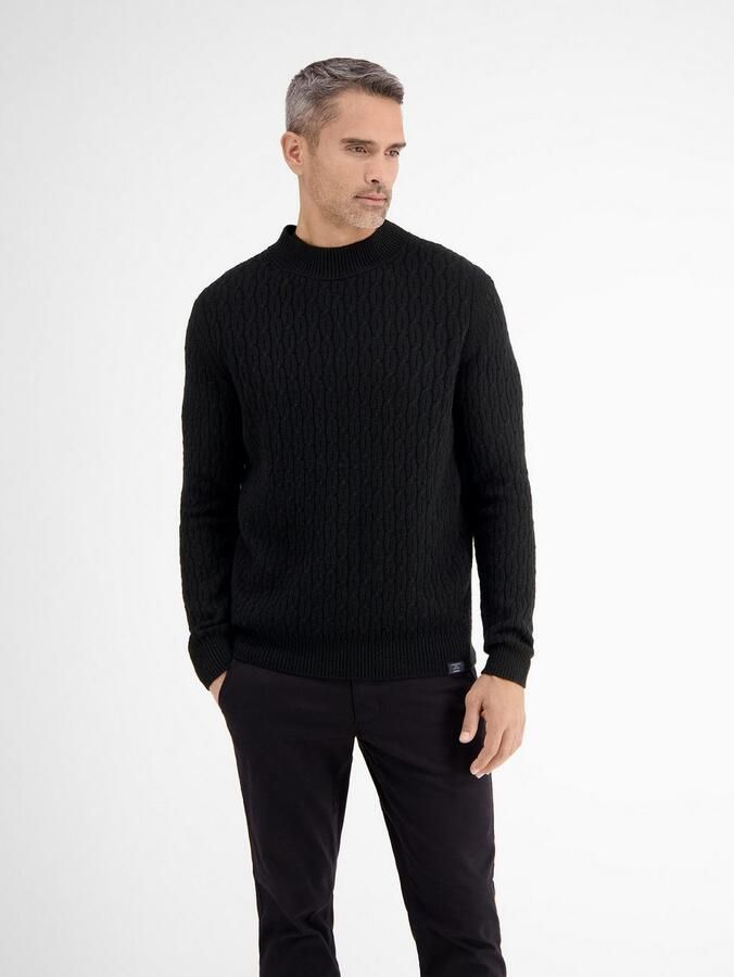 Lerros Gebreide trui kabelgebreide pullover met turtleneck