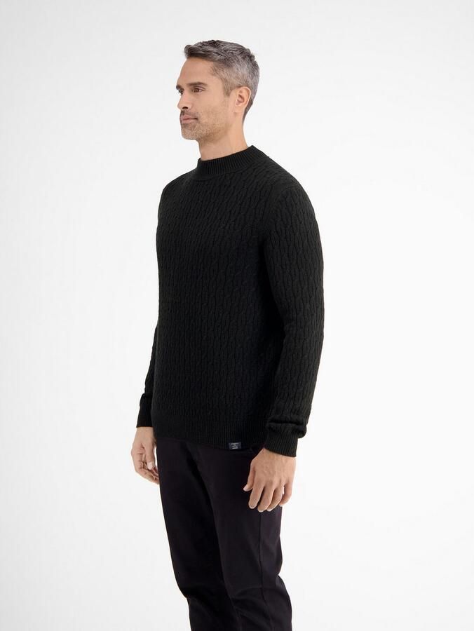 Lerros Gebreide trui kabelgebreide pullover met turtleneck - Foto 3