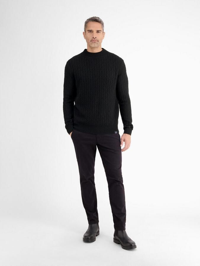 Lerros Gebreide trui kabelgebreide pullover met turtleneck - Foto 4