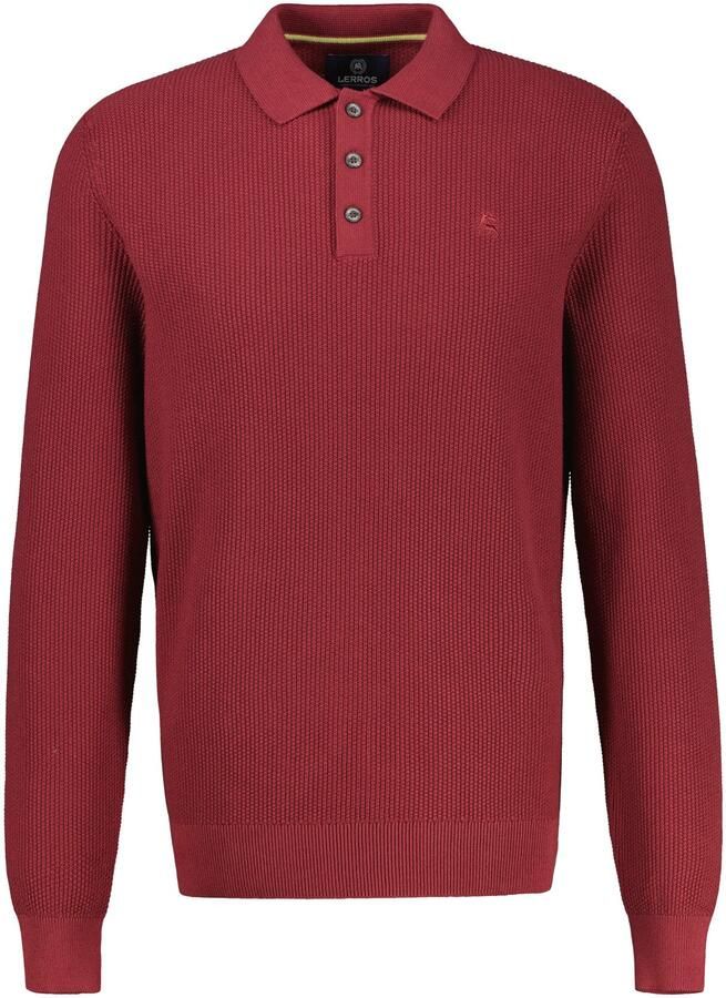 Lerros Gebreide trui lange mouw poloshirt gebreid
