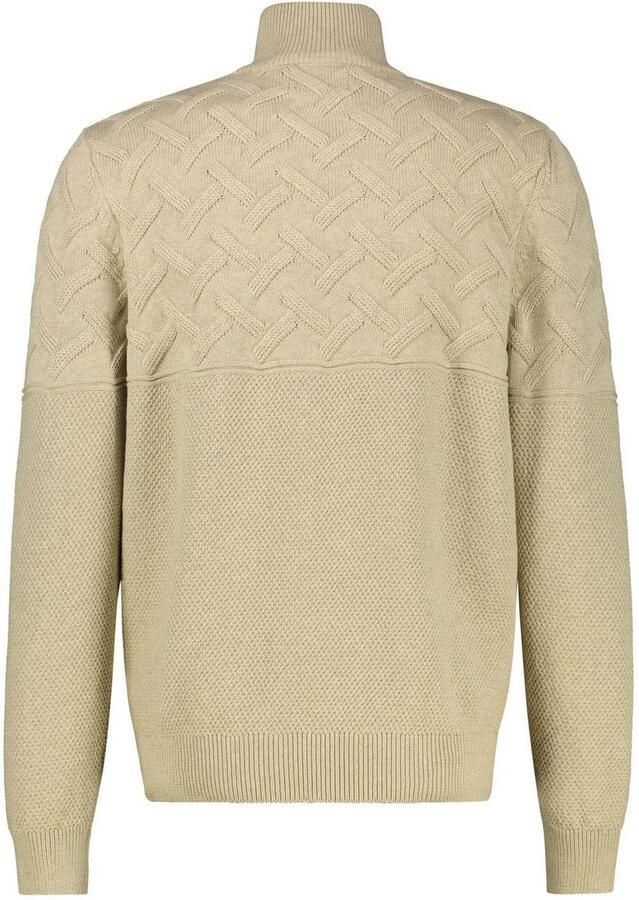 Lerros Gebreide trui met rits en opstaande kraag jacquard-structuur - Foto 3