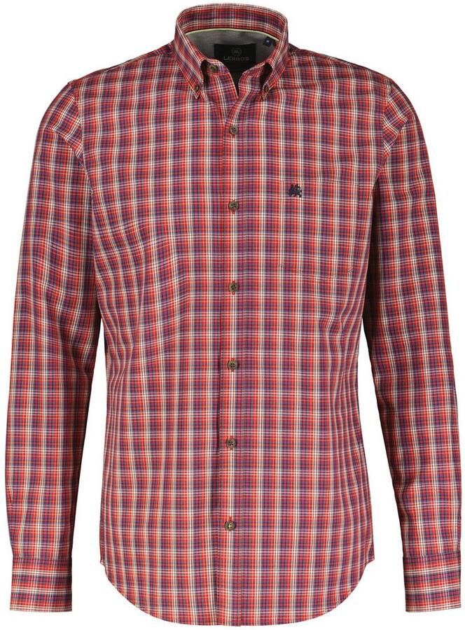 Lerros Geruit overhemd geruite herenhemd met button-down-kraag