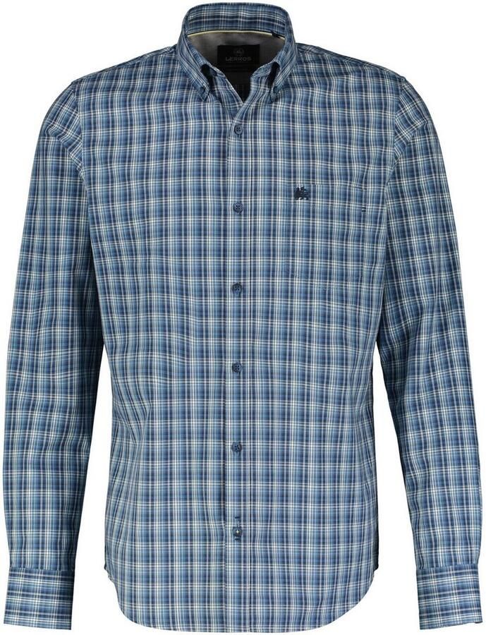 Lerros Geruit overhemd geruite herenhemd met button-down-kraag