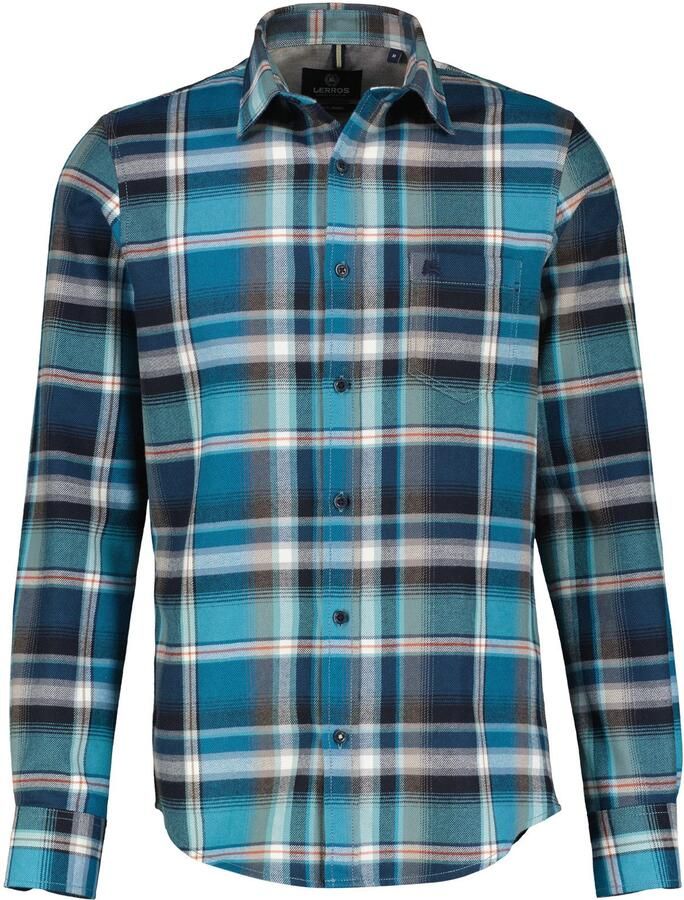 Lerros Geruit overhemd herenhemd in ruit-flanellen kwaliteit - Foto 2
