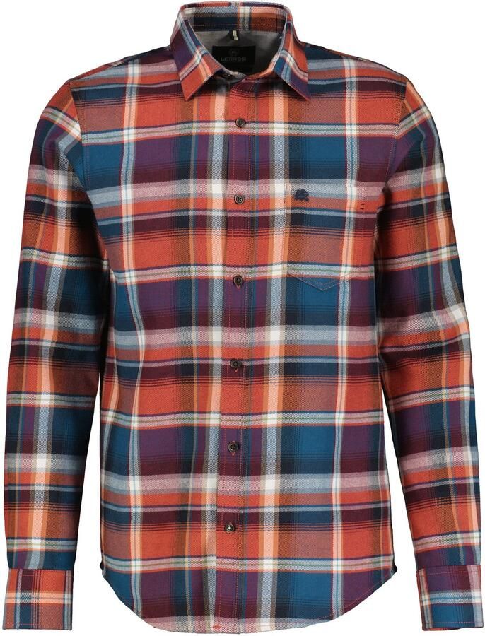 Lerros Geruit overhemd herenhemd in ruit-flanellen kwaliteit