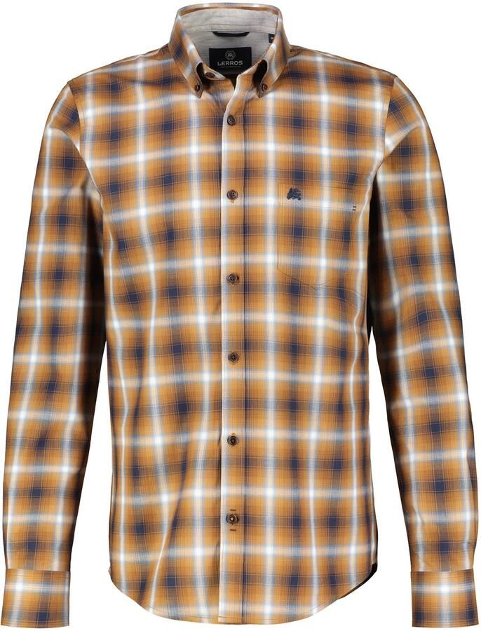 Lerros Geruit overhemd lange mouw overhemd visgraatstructuur geruit - Foto 6