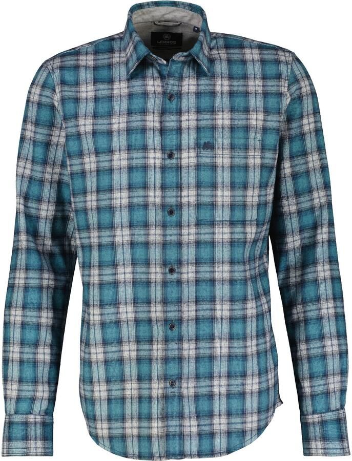 Lerros Geruit overhemd met geborduurd logo