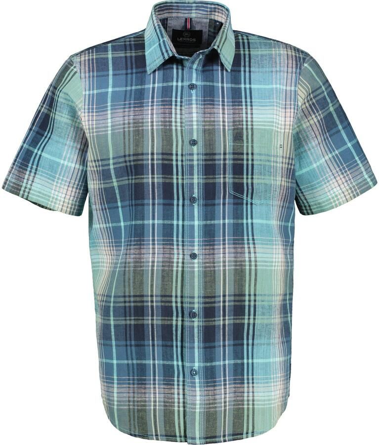 Lerros Overhemd met korte mouwen zomers geruit overhemd in grote maten - Foto 2