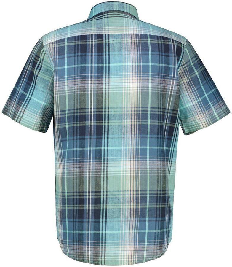 Lerros Overhemd met korte mouwen zomers geruit overhemd in grote maten