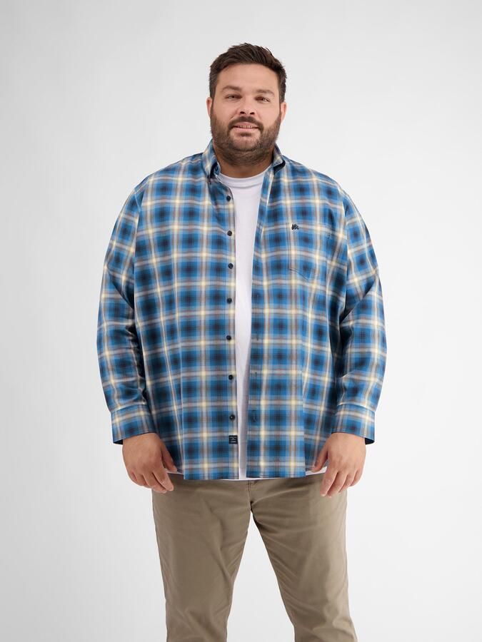 Lerros Geruit overhemd ruithemd met visgraatstructuur - Foto 5